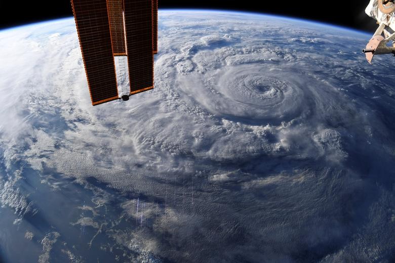 Hurricane Genevieve is seen from the International Space Station (ISS) orbiting Earth in an image taken by NASA astronaut Christopher J. Cassidy.  NASA/Christopher J. Cassidy/via REUTERS